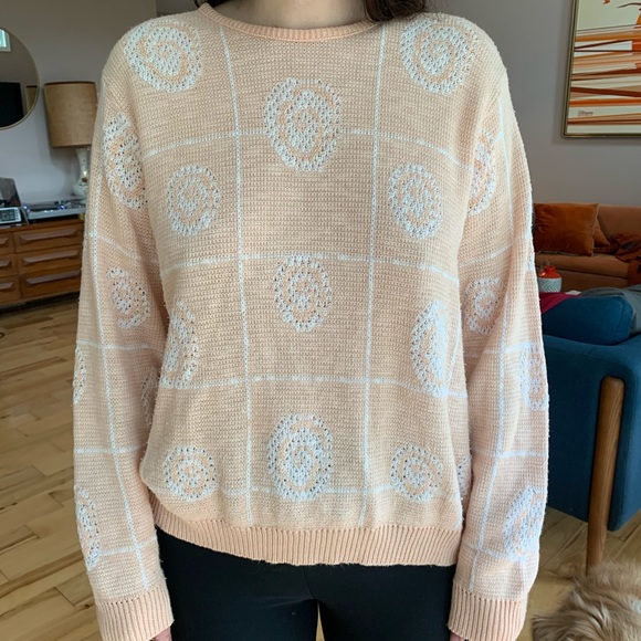 Vintage Lady Devon Pink Sweater Oversized Medium - Picture 6 of 11